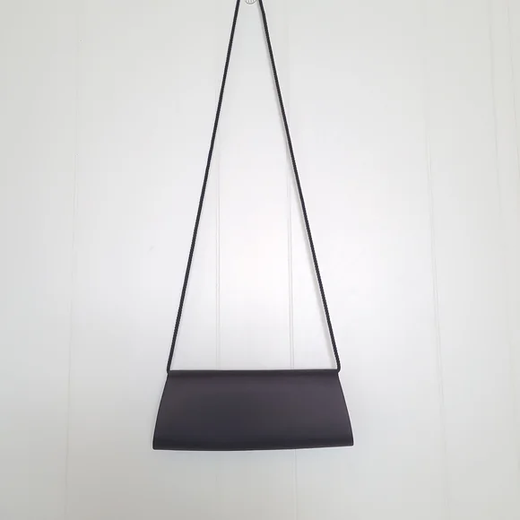 Vintage Le Château Black Satin Evening Clutch Bag w Bow | Formal Prom Wedding - Picture 15 of 16